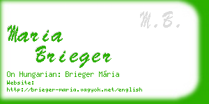 maria brieger business card